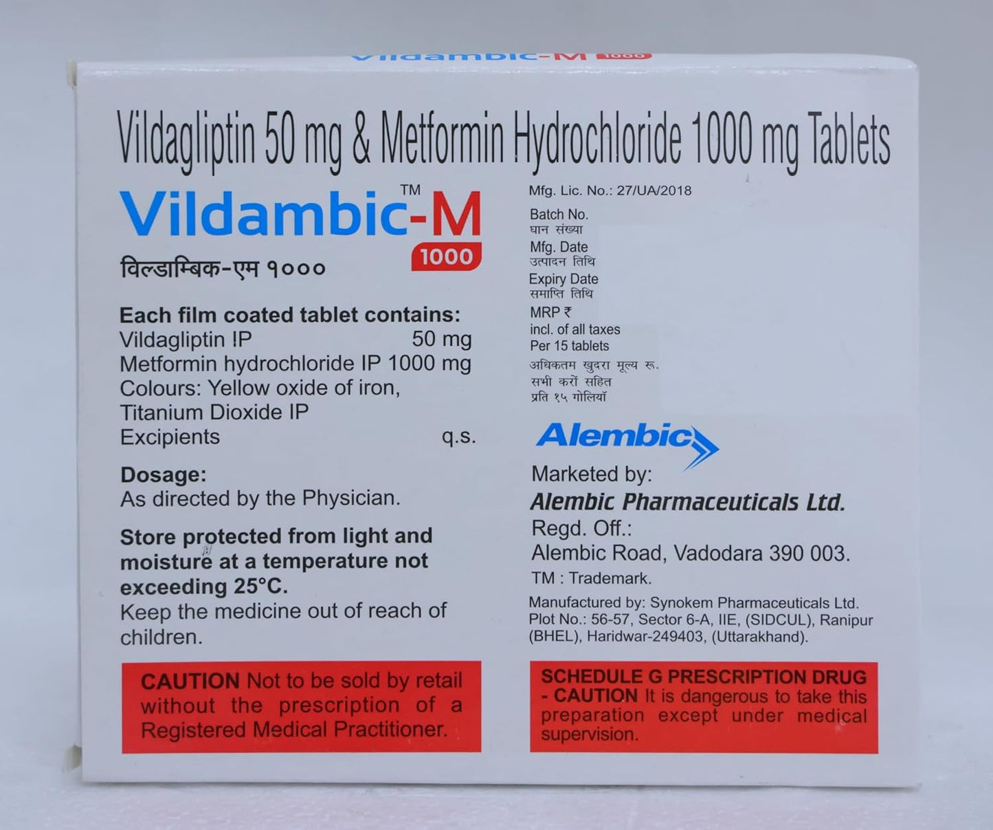 Vildambic-M 1000 - Strip of 15 Tablets