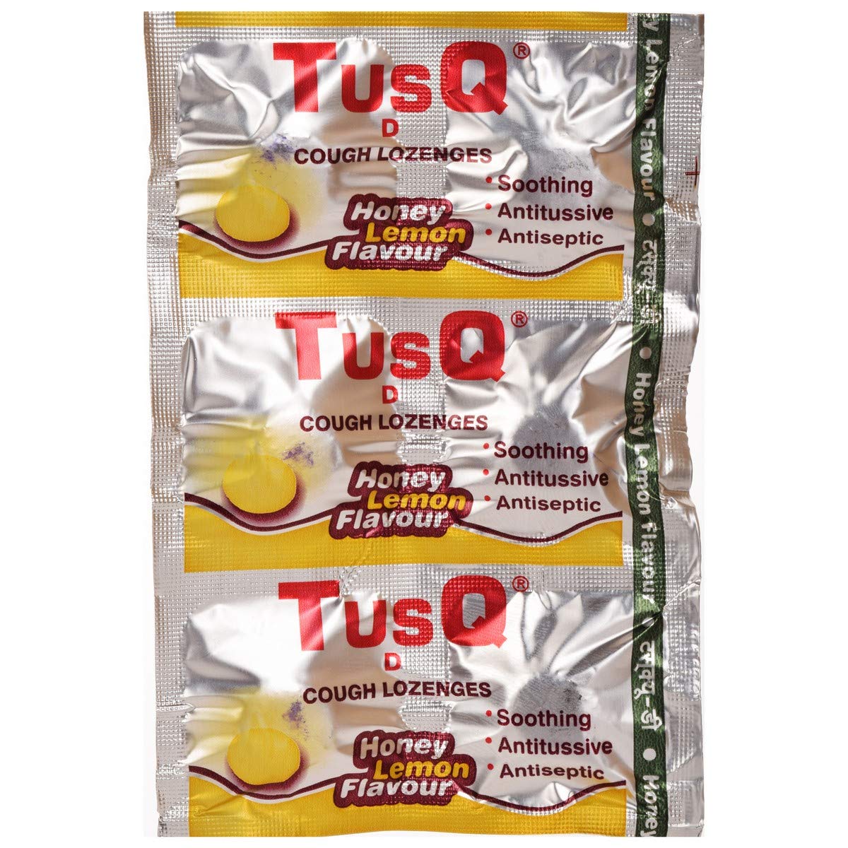 TusQ D Honey Lemon Flavour - Strip of 6 Cough Lozenges