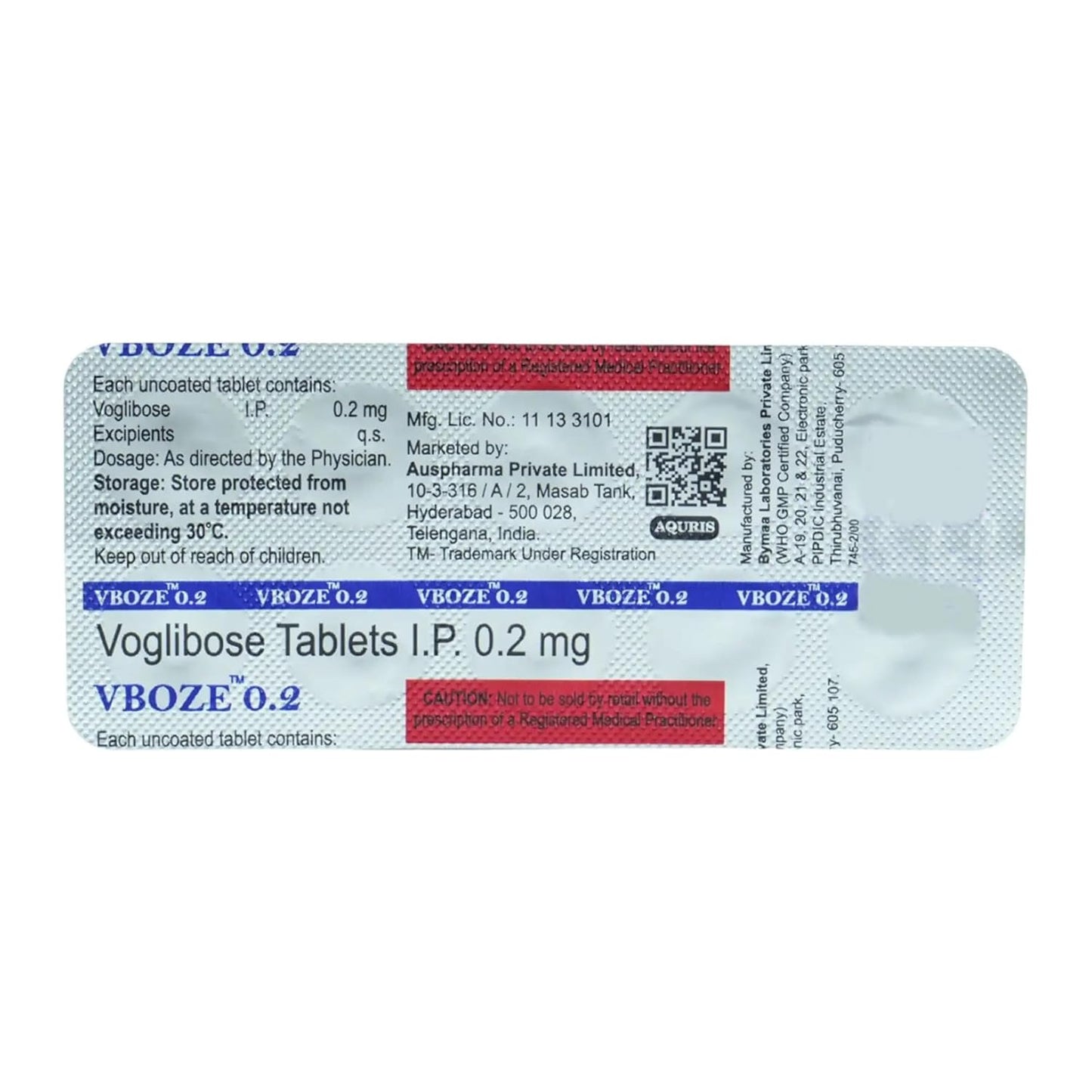 Vboze 0.2 - Strip of 10 Tablets