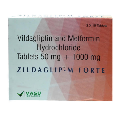 Zildaglip-M Forte 50/1000Mg -Strip of 15 Tablets