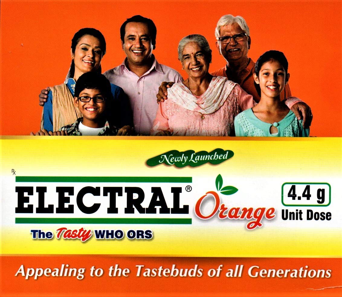 Electral FDC ORS Orange - Pack of 50 Sachets x 4.40 g