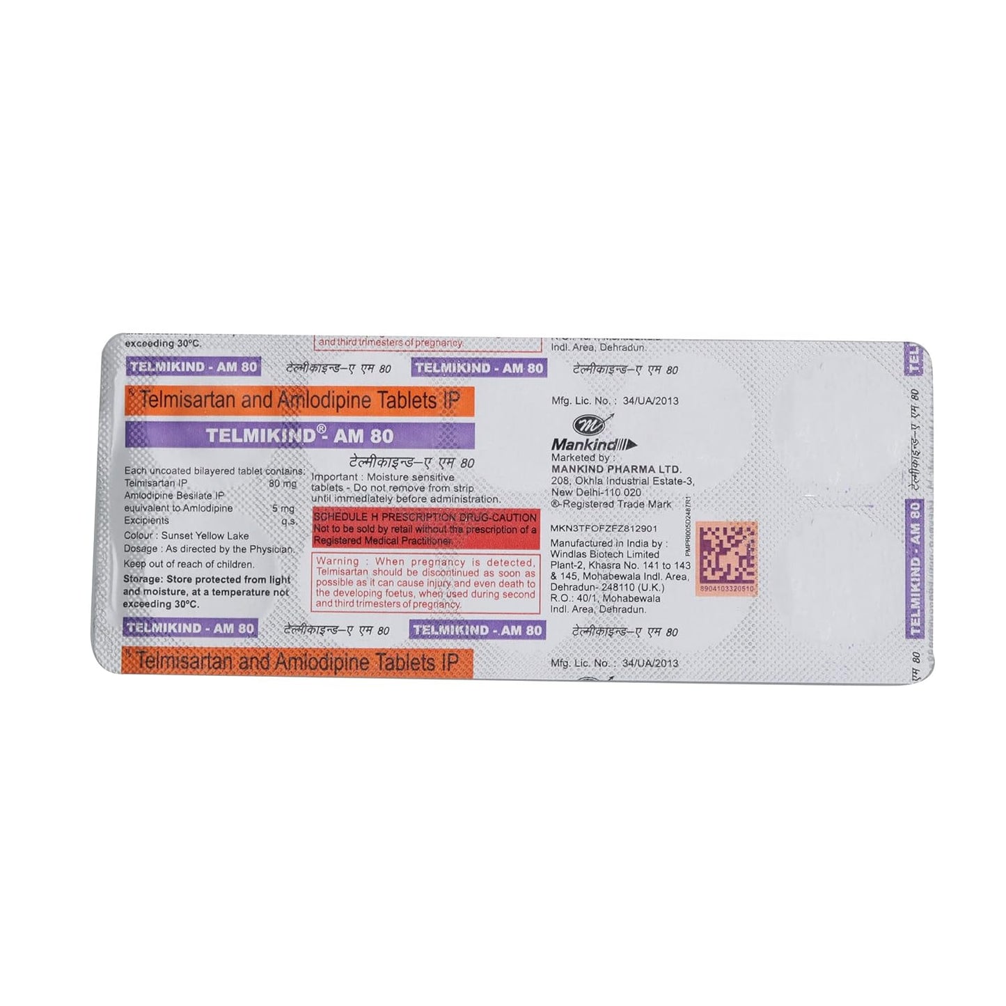 Telmikind Am 80 - Strip of 10 Tablets