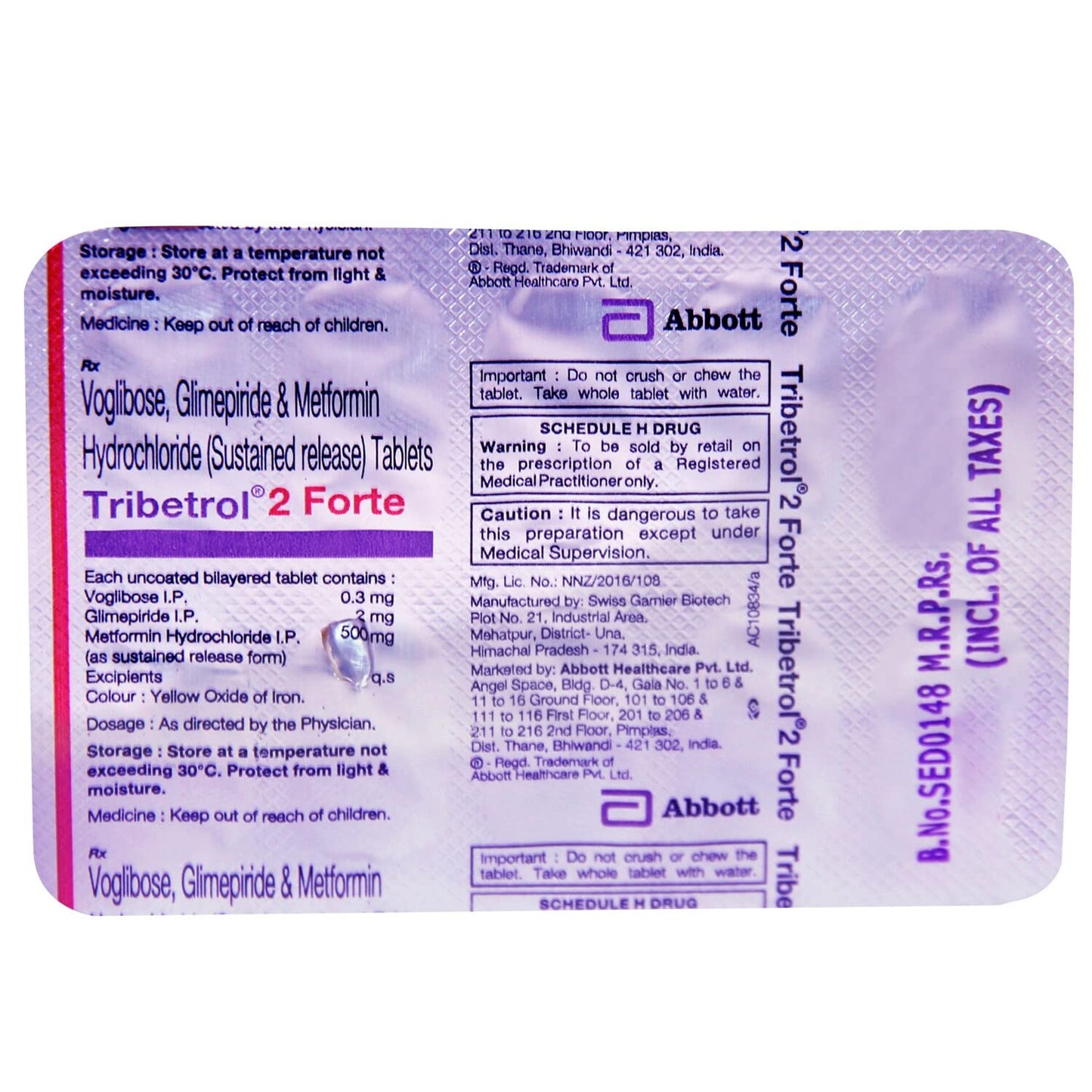 Tribetrol 2 Forte - Strip of 10 Tablets