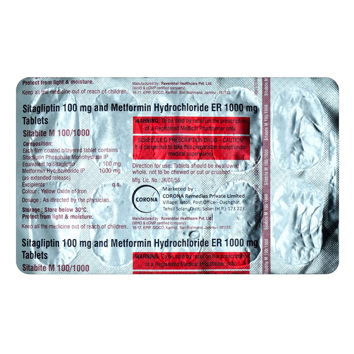 Sitabite M 100/1000 - Strip of 10 Tablets