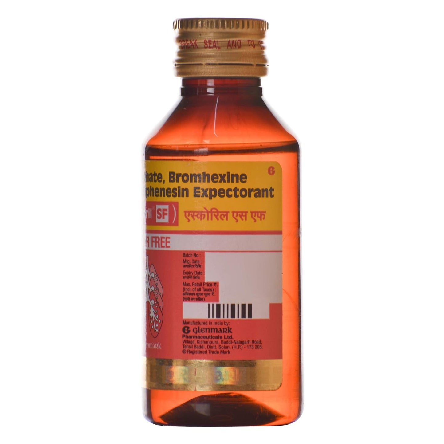 Ascoril SF - Bottle of 100 ml Syrup