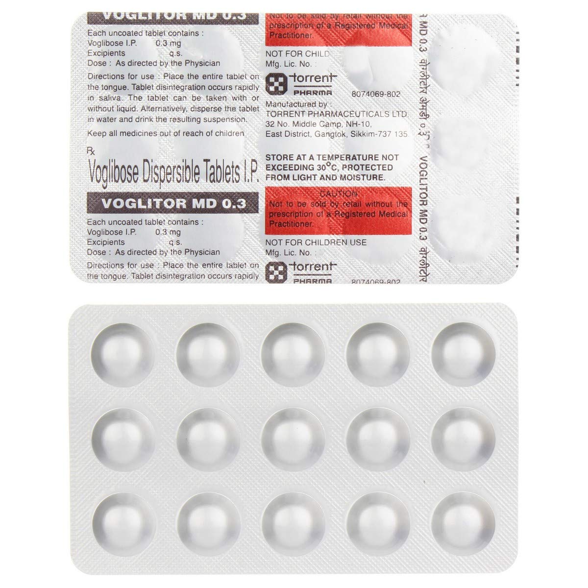 Voglitor MD 0.3 - Strip of 15 Tablets