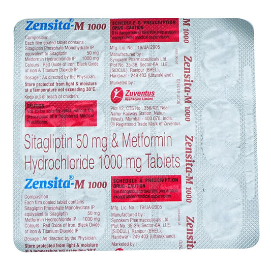 Zensita-M 1000 -Strip of 15 Tablets