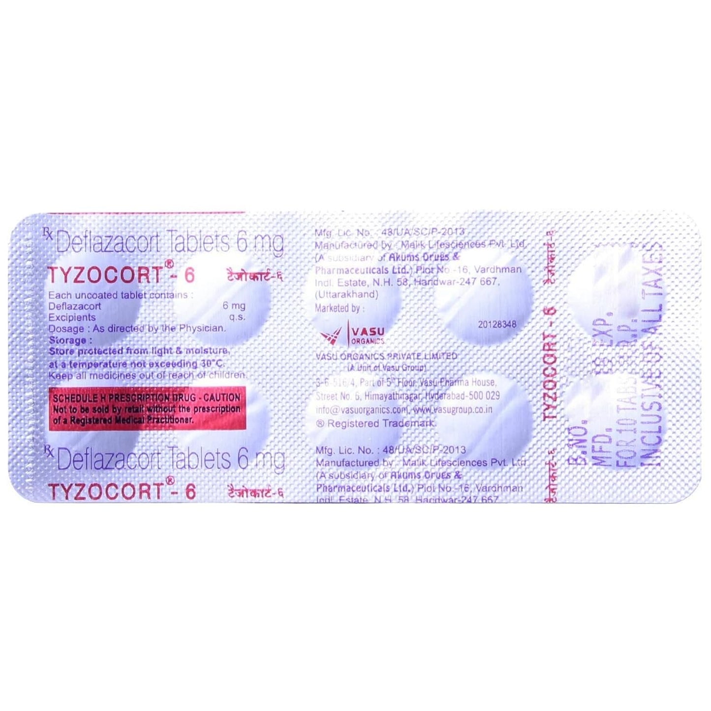 Tyzocort 6 - Strip of 10 Tablets