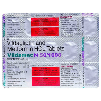 Vildamac M 50/1000MG - Strip of 15 Tablets