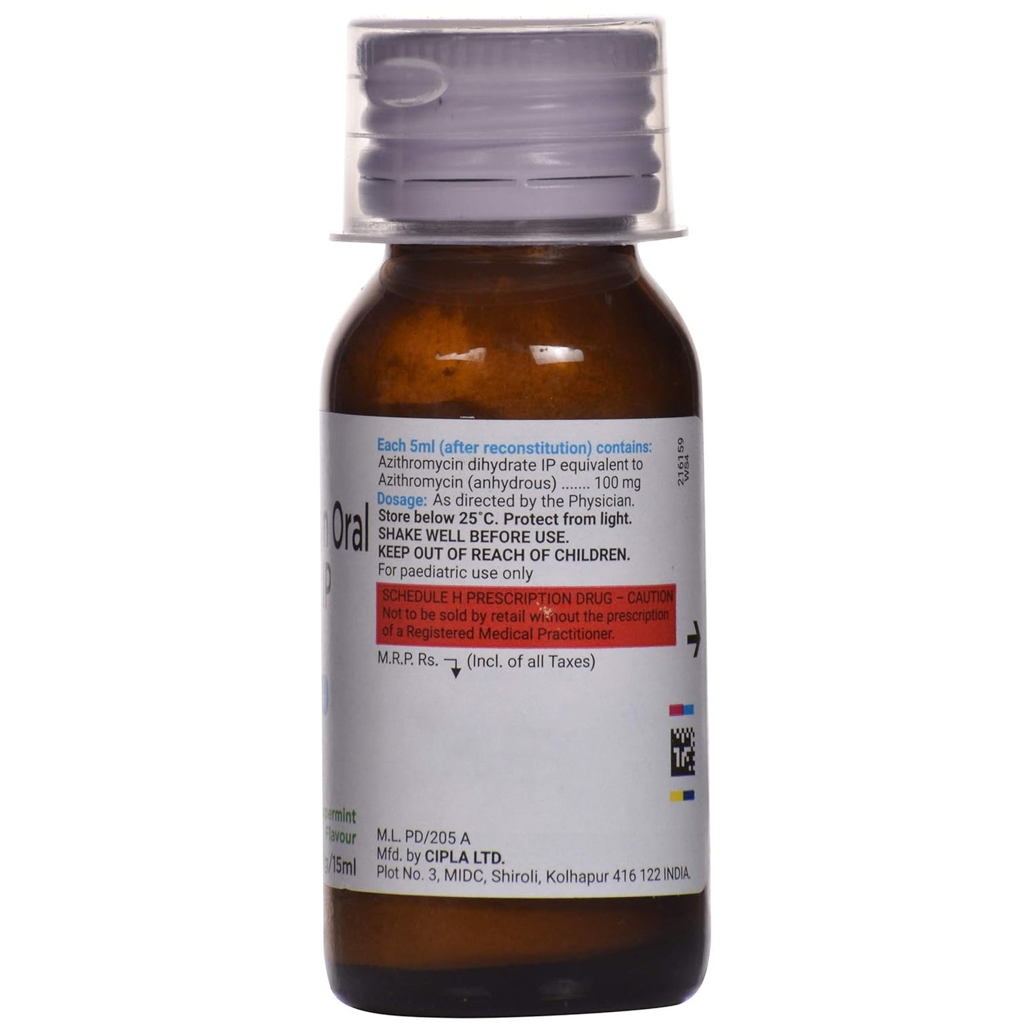 Azee 100mg Peppermint Flavour - Bottle of 11 gm Dry Syrup