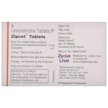 Zipcet - Strip of 10 Tablets