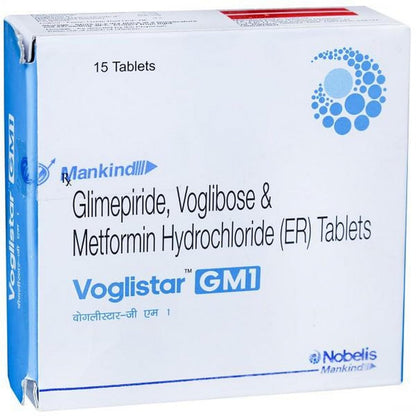 Voglistar GM 1 -Strip of 15 Tablets