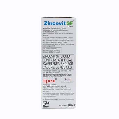 Zincovit Sf - Bottle of 200 ml Liquid