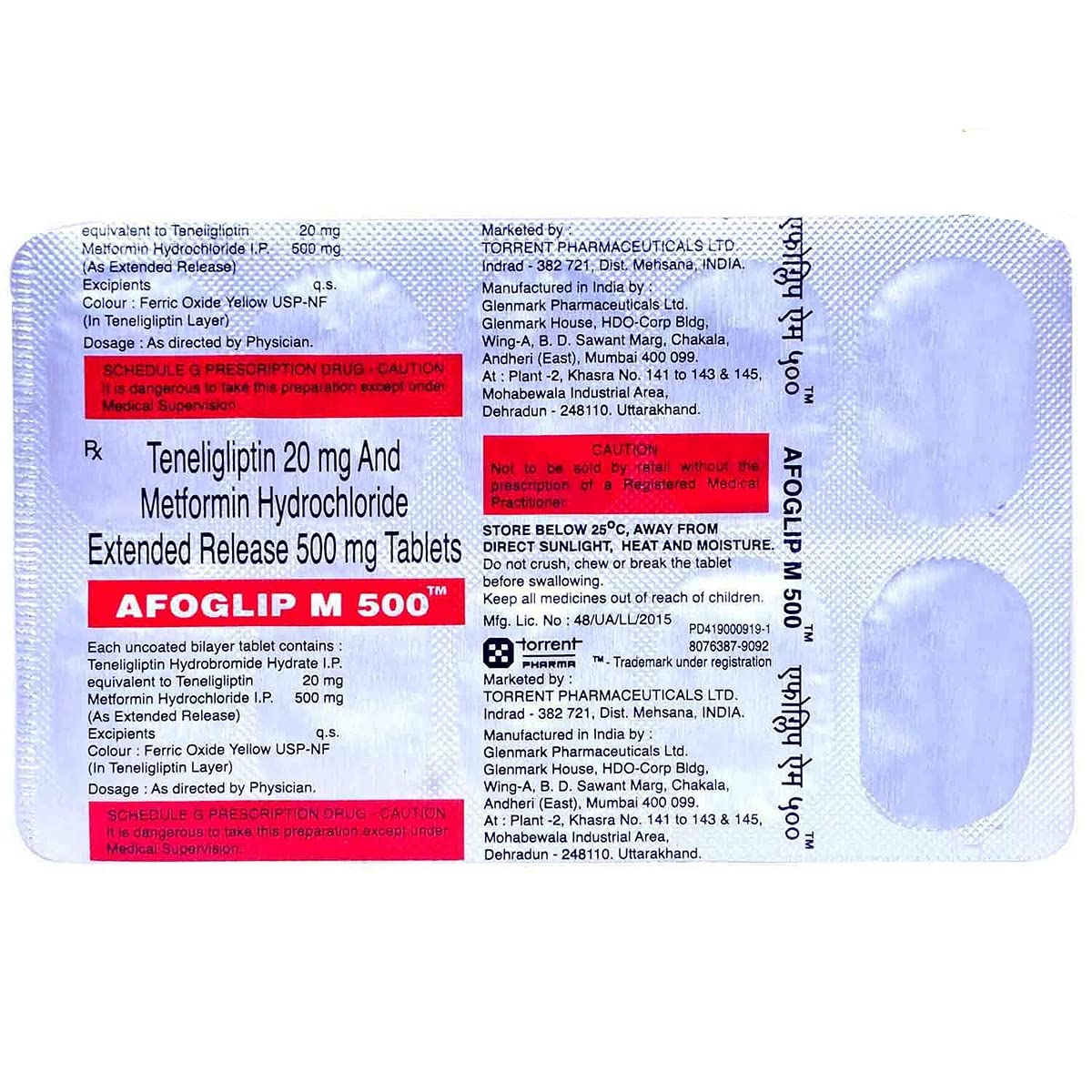 Afoglip M 500 - Strip of 15 Tablets