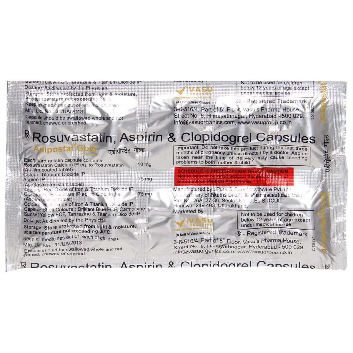 Adipostat Gold - Strip of 10 Capsules