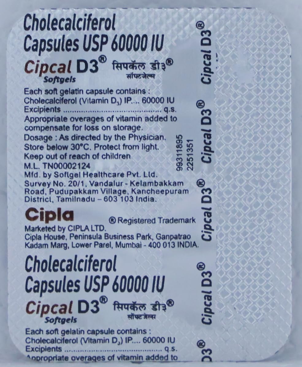 Cipcal D3 60K Softgel Capsule 4's