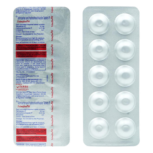 Telmifine-H 40 mg -Strip of 10 Tablets