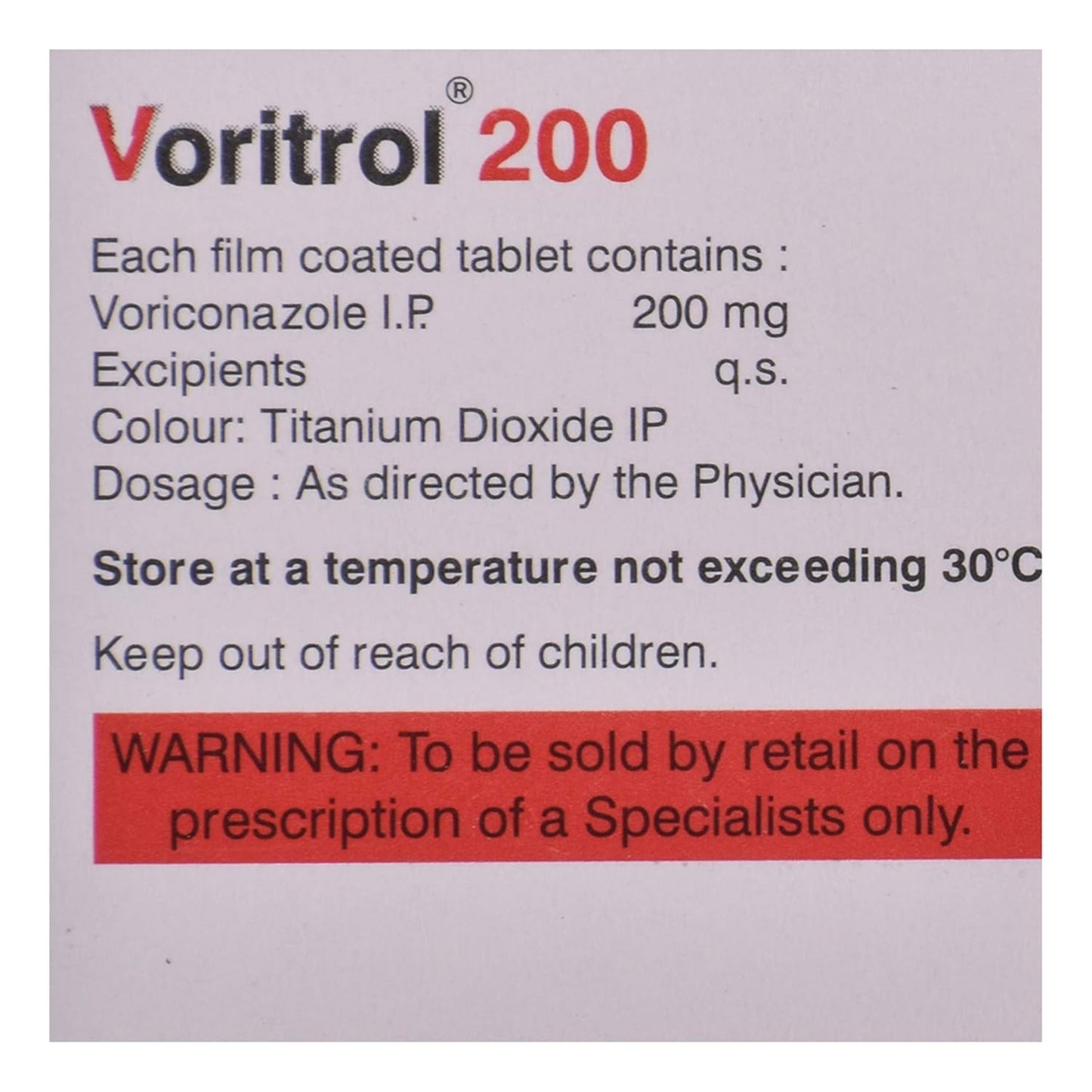 Voritrol 200 - Strip of 4 Tablets