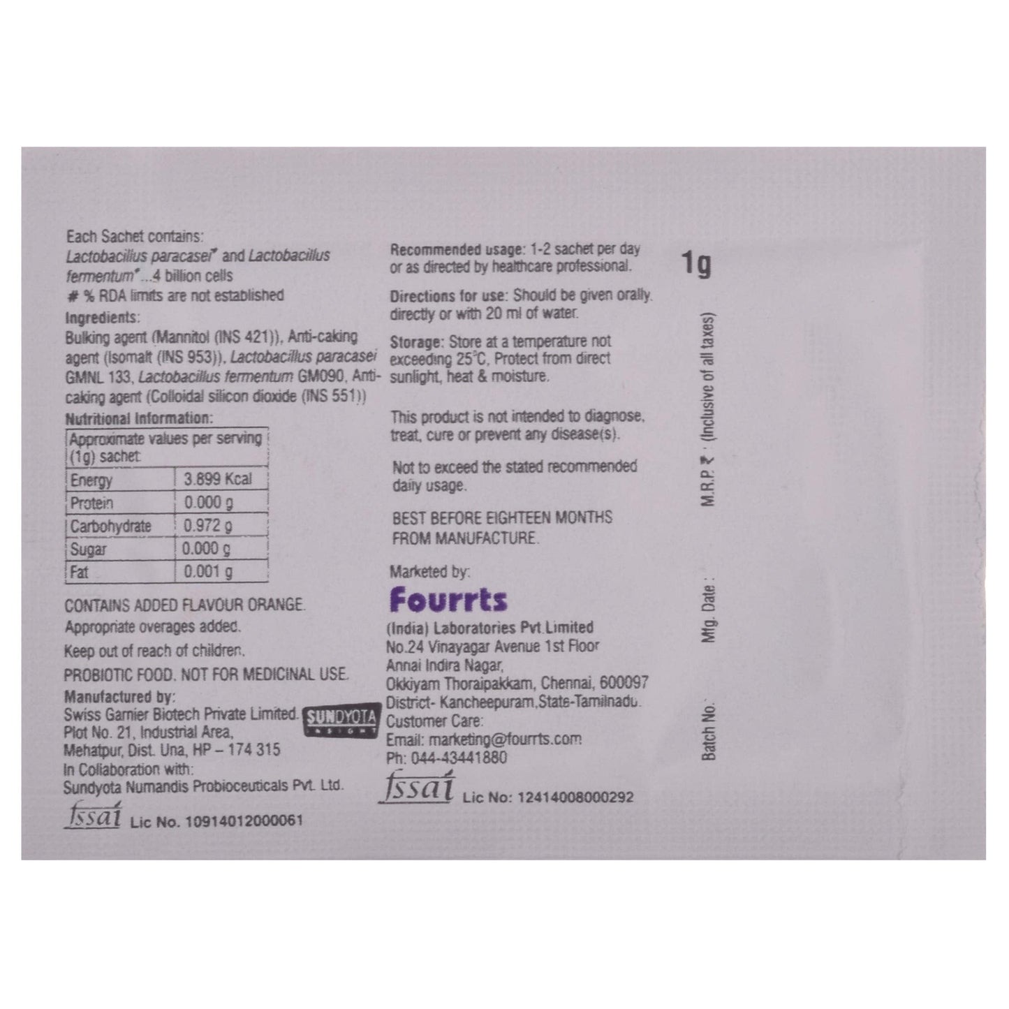 AllerBio - Sachet of 1g Powder