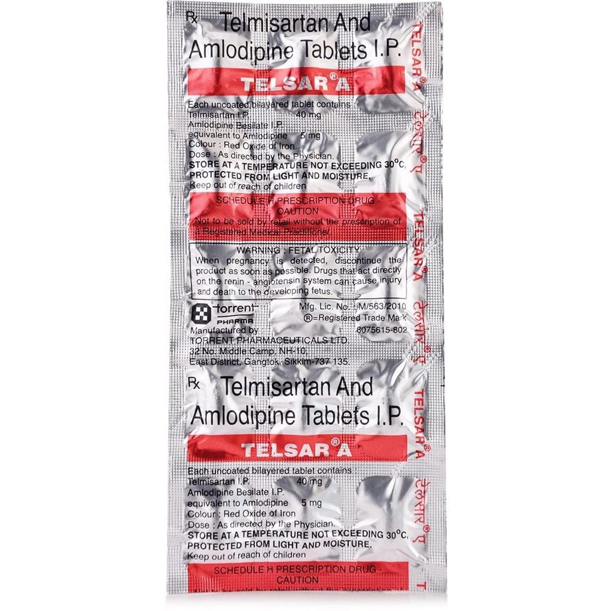 Telsar-A - Strip Pack of 15 Tablets