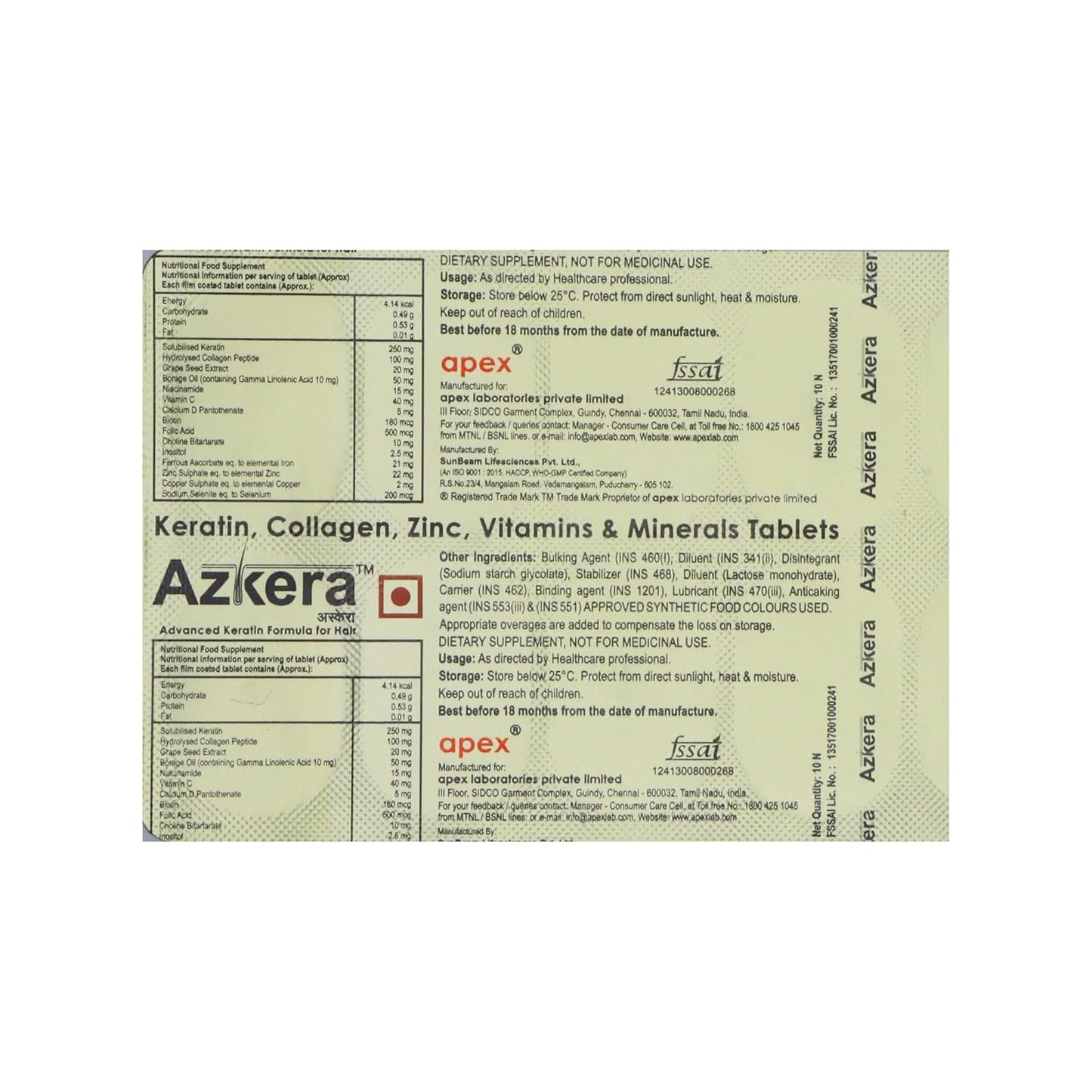 Azkera - Strip of 10 Tablets