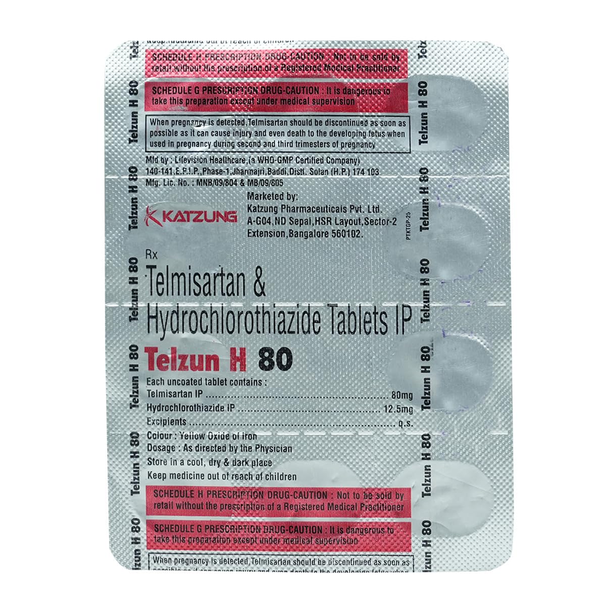 TELZUN H 80MG -Strip of 10 Tablets