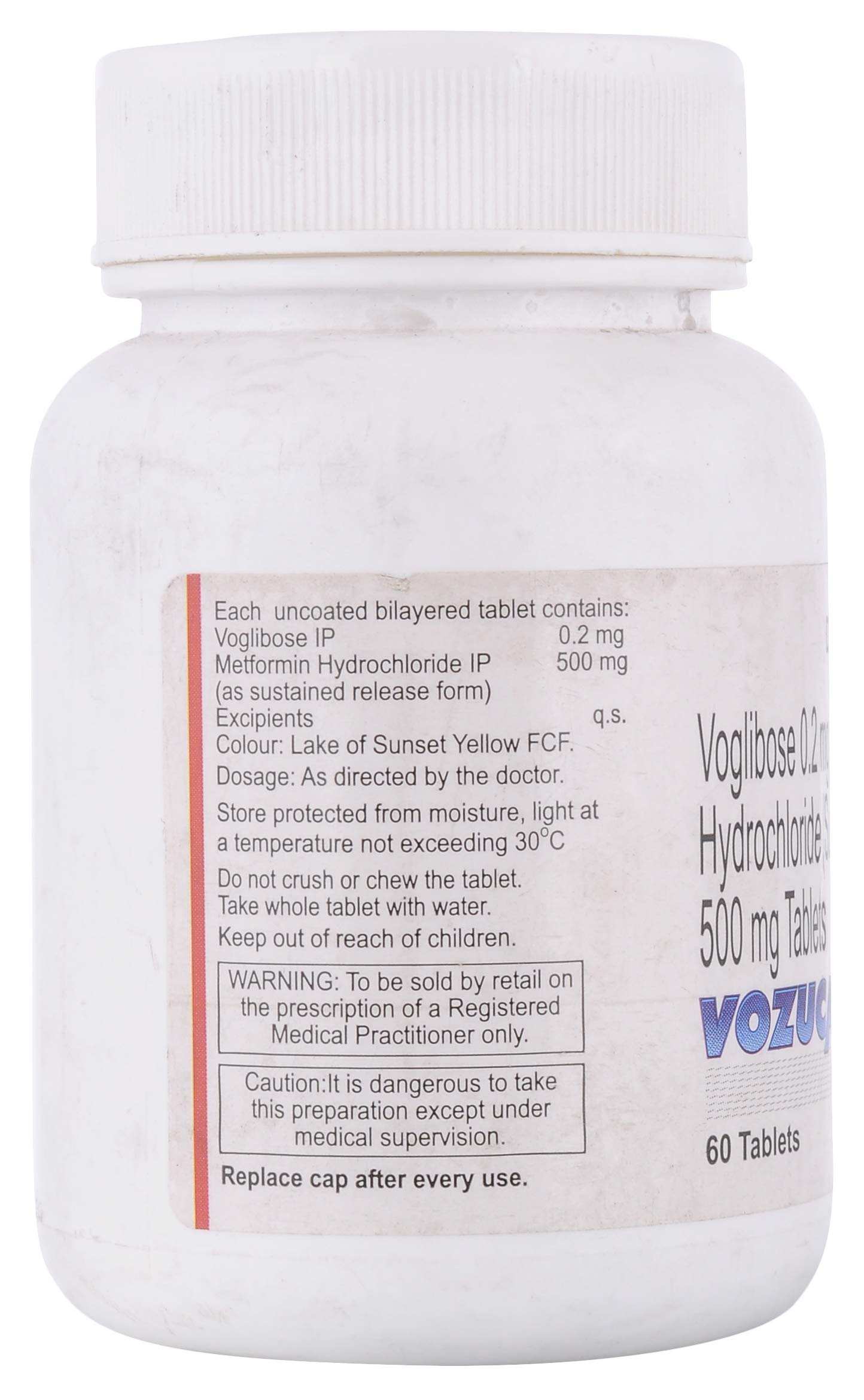 Vozuca M Active 0.2/500mg - Bottle of 60 Tablets