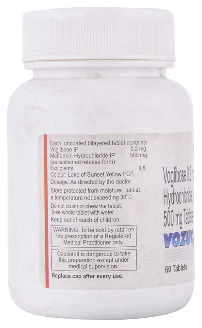 Vozuca M Active 0.2/500mg - Bottle of 60 Tablets