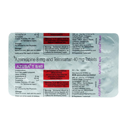 Azusa T 8/40mg - Strip of 15 Tablets