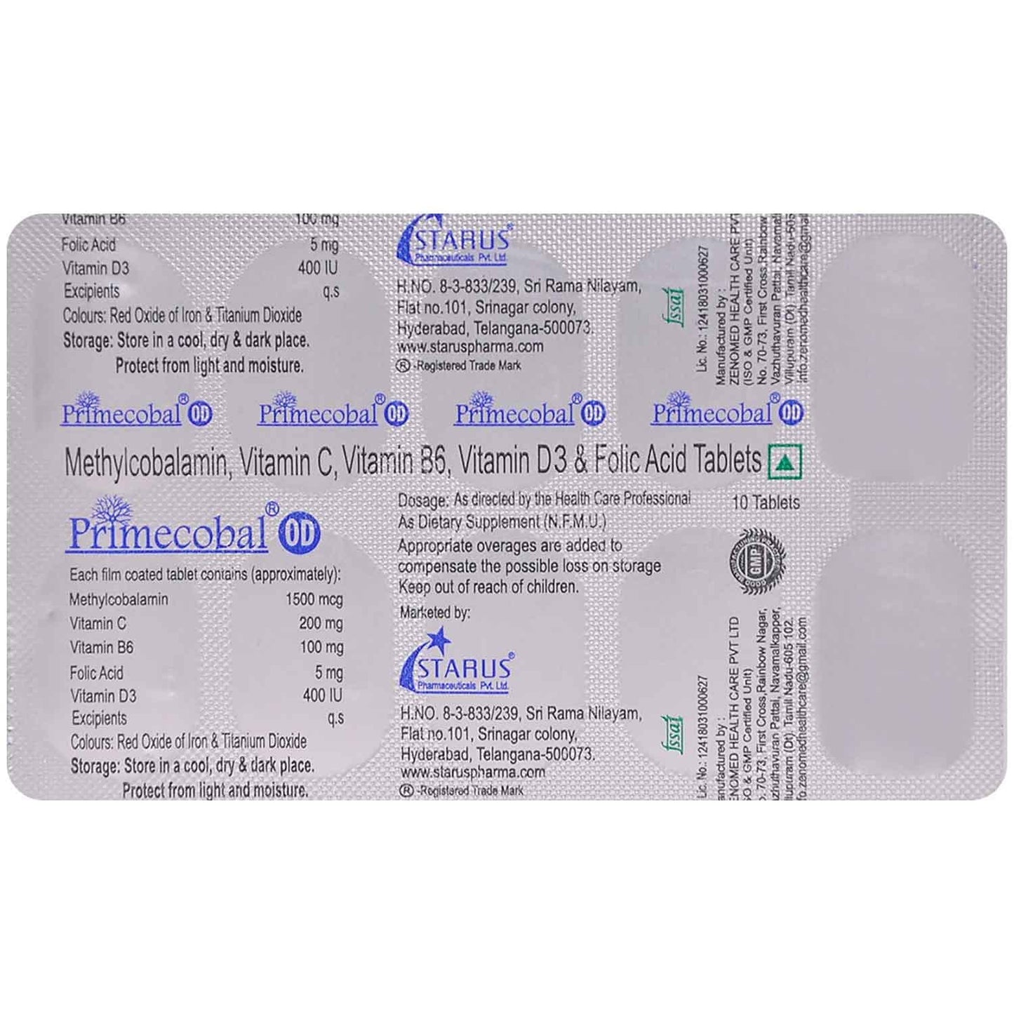 PRIMECOBAL OD - Strip of 10 Tablets