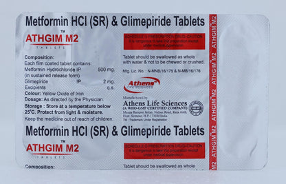 Athgim M2 2/500mg SR - Strip of 10 Tablets