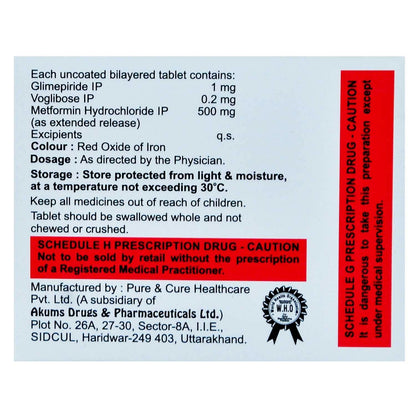 Voglimin-GM 1 - Strip of 10 Tablets