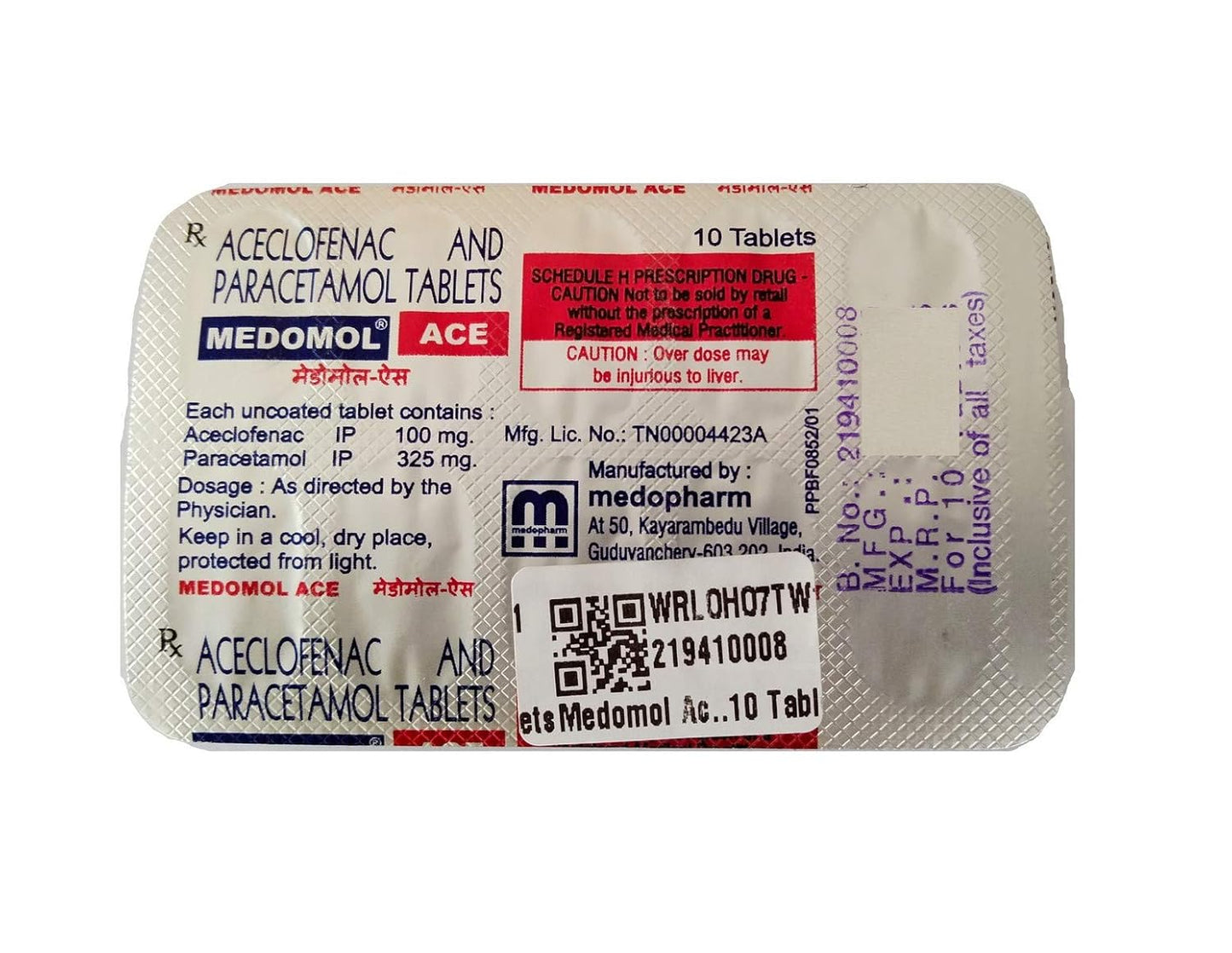 Medomol Ace - Strip of 10 Tablets