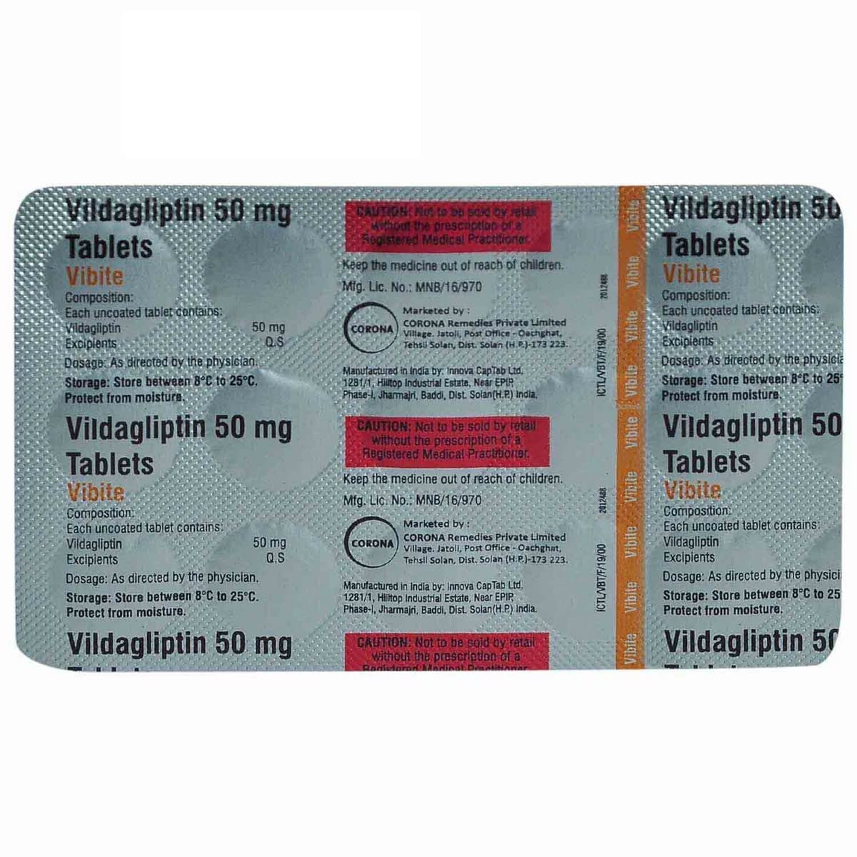 Vibite 50MG - Strip of 15 Tablets