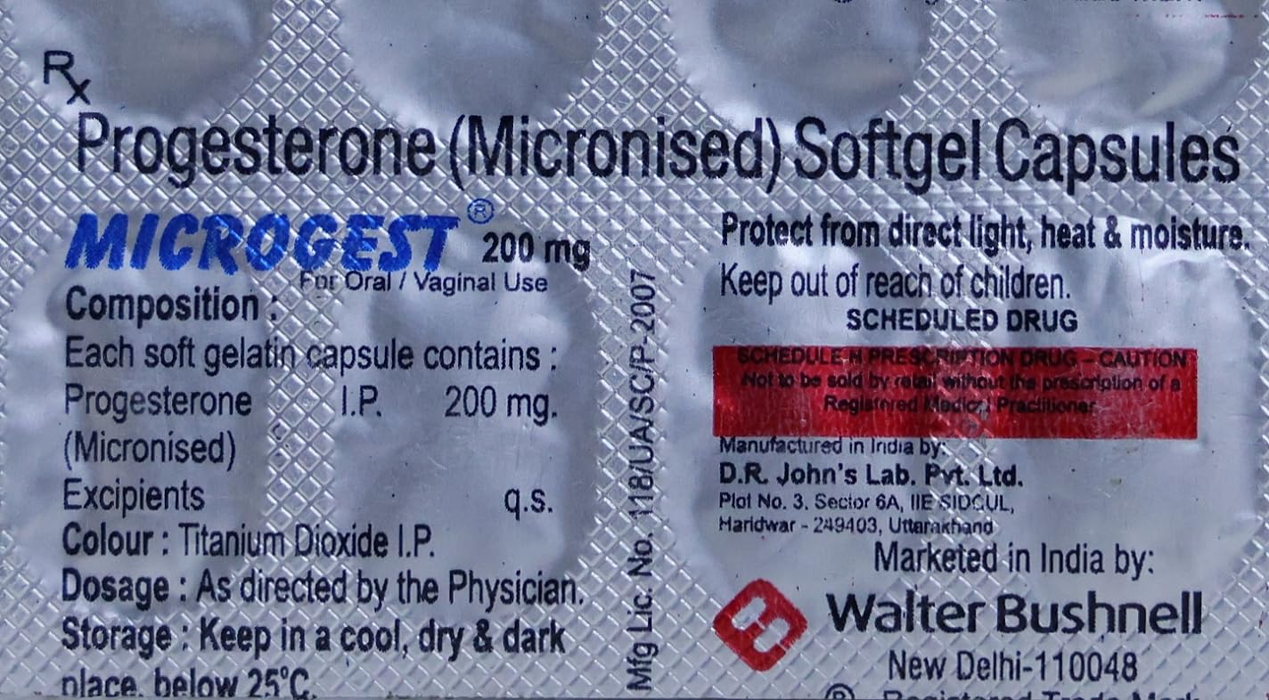 Microgest SR 200MG - Strip of 10 Tablets