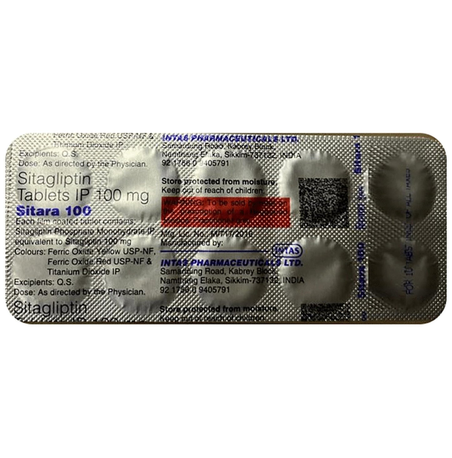 Sitara 100 mg - Strip of 10 Tablets