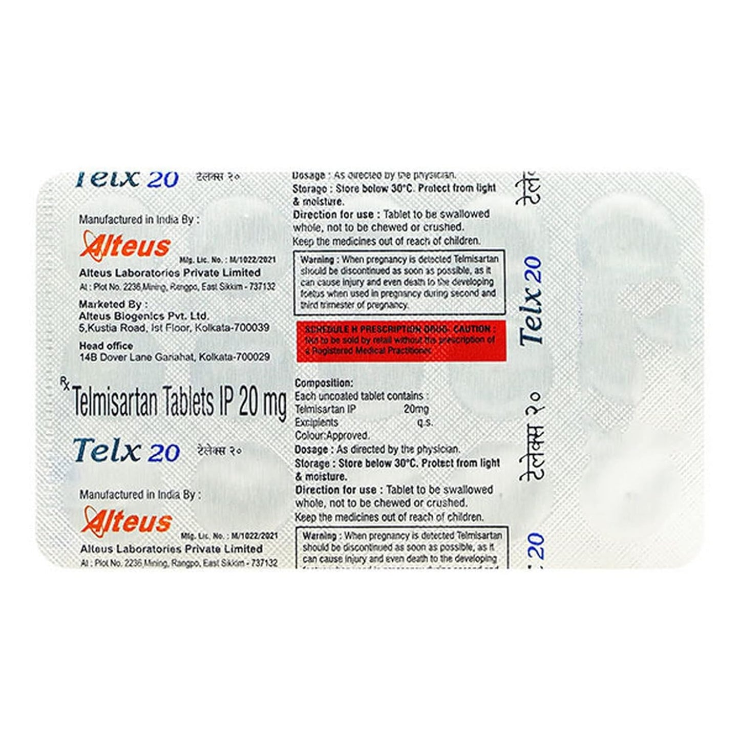 Telx 20MG - Strip of 15 Tablets