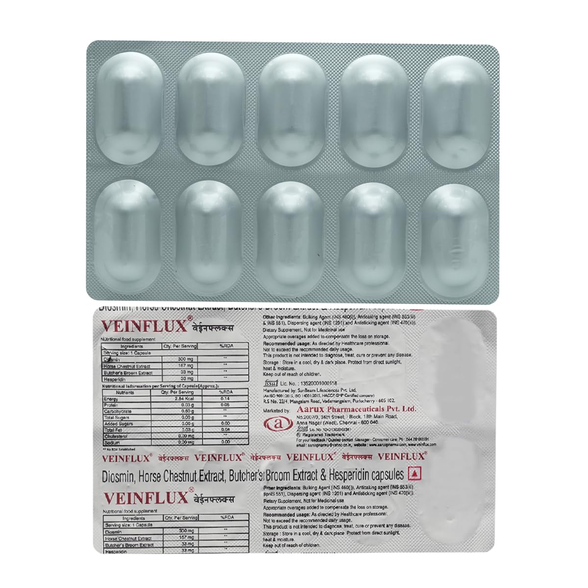 Veinflux - Strip of 10 Capsules