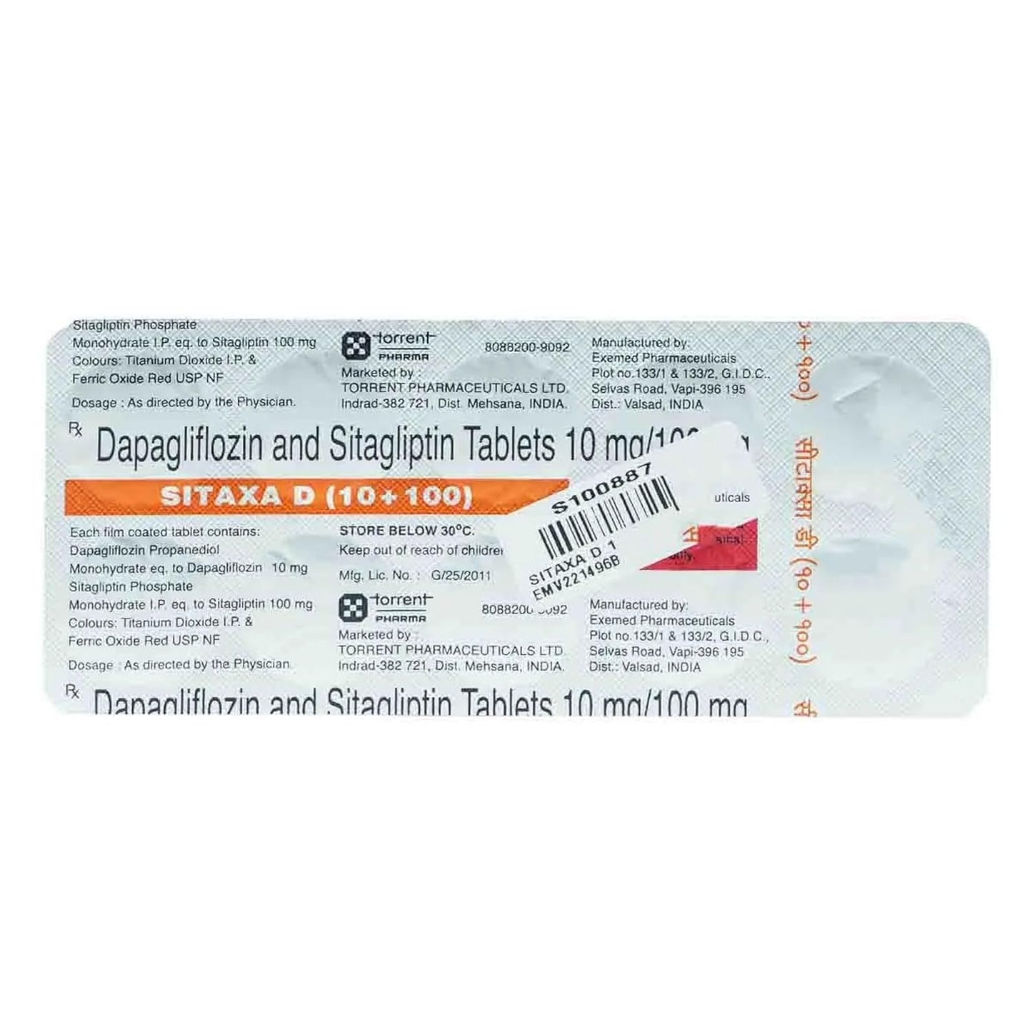 Sitaxa D 10/100 - Strip of 10 Tablets