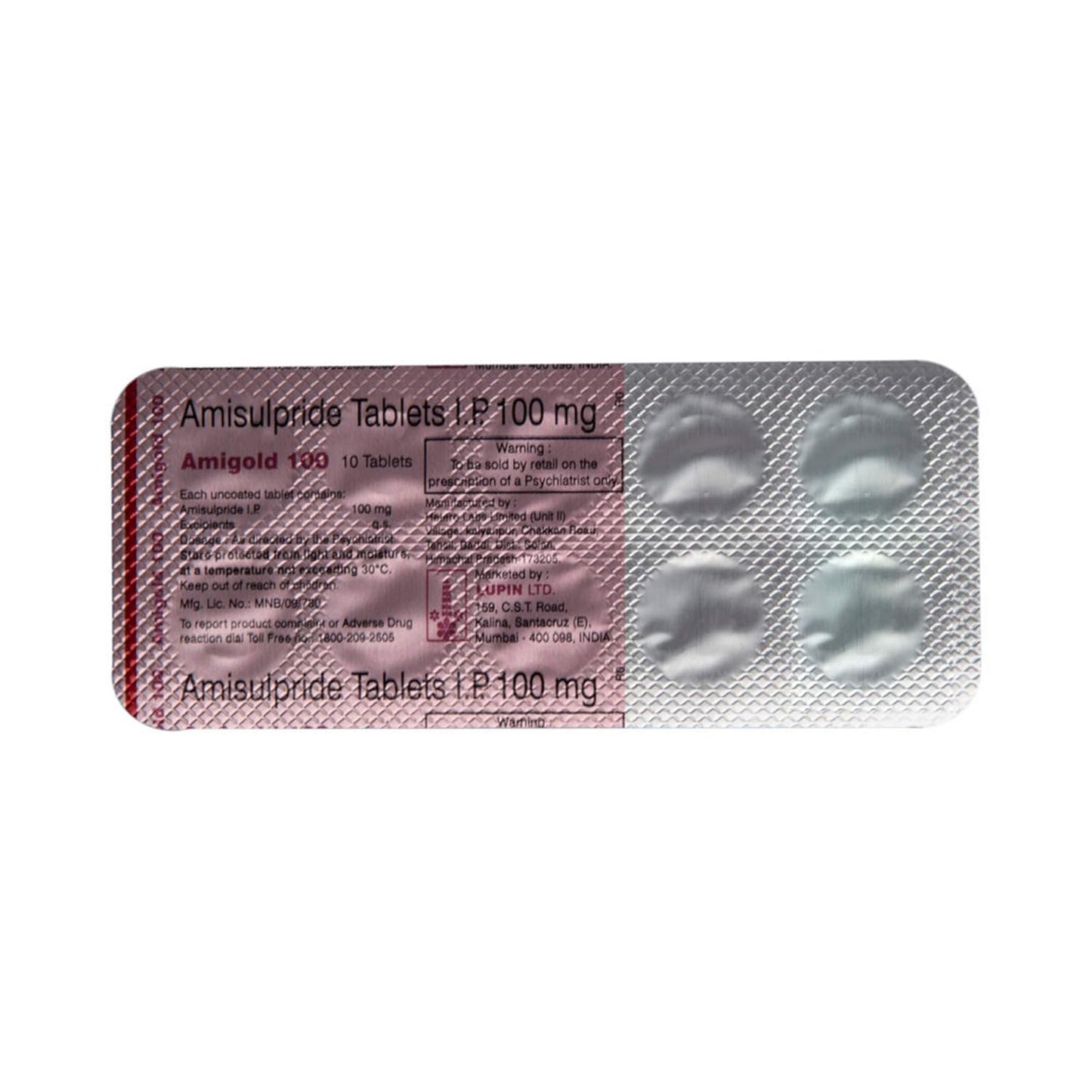 Amigold 100 - Strip of 10 Tablets