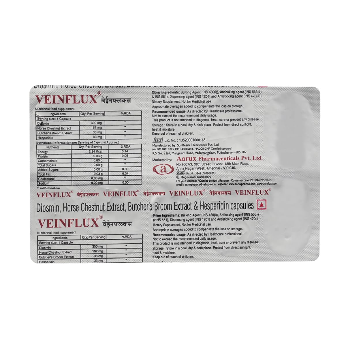 Veinflux - Strip of 10 Capsules