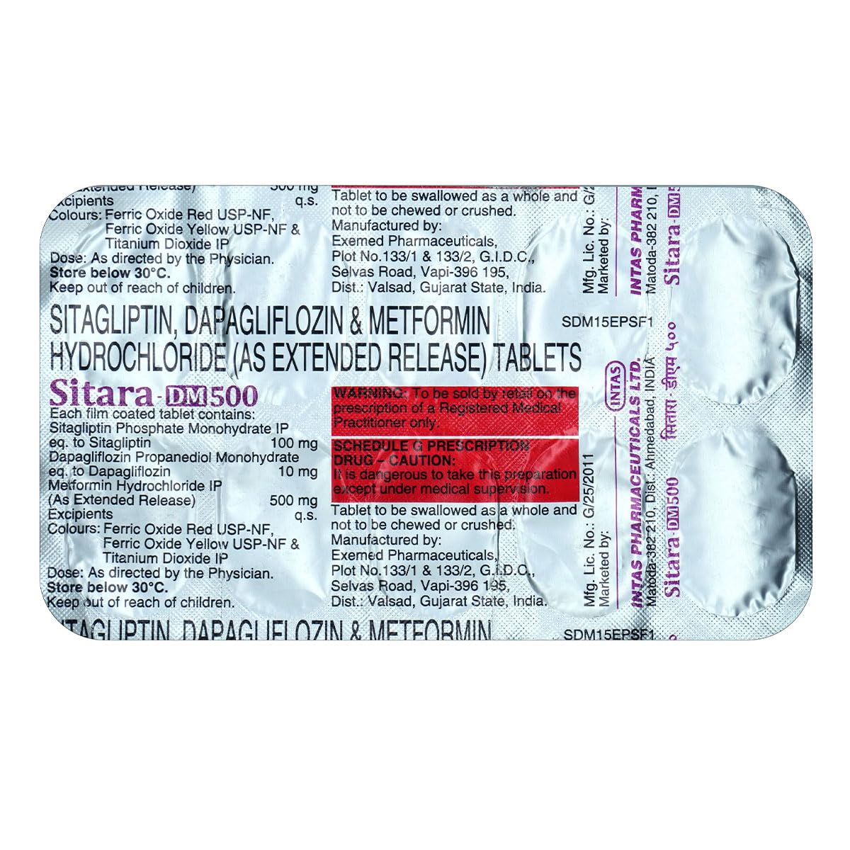 Sitara-DM 500 -Strip of 10 Tablets