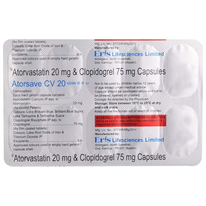 Atorsave CV 20 - Strip of 10 Capsules