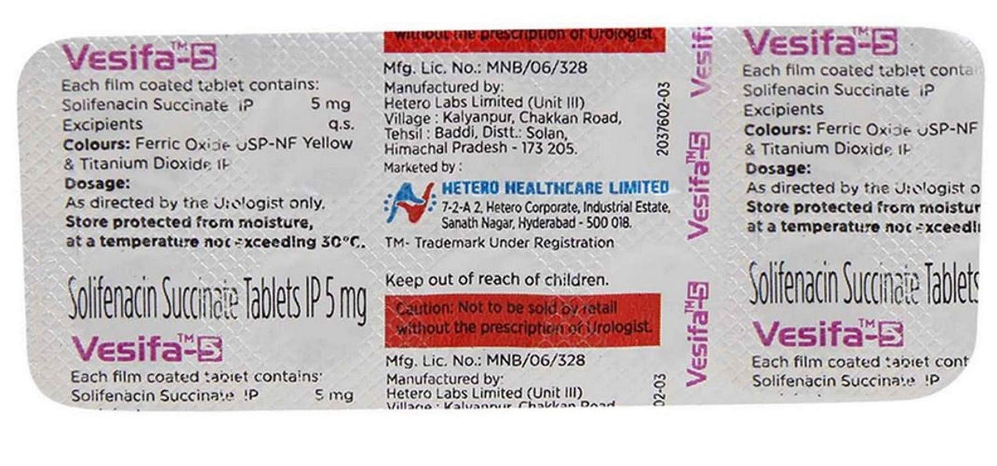 Vesifa 5mg - Strip of 10 Tablets