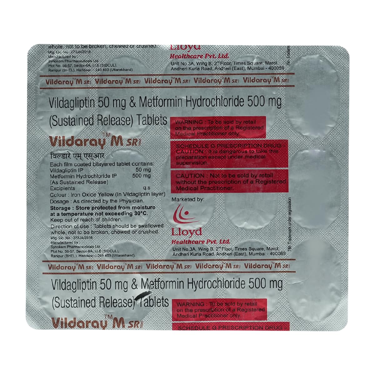 Vildaray-M SR - Strip of 15 Tablets