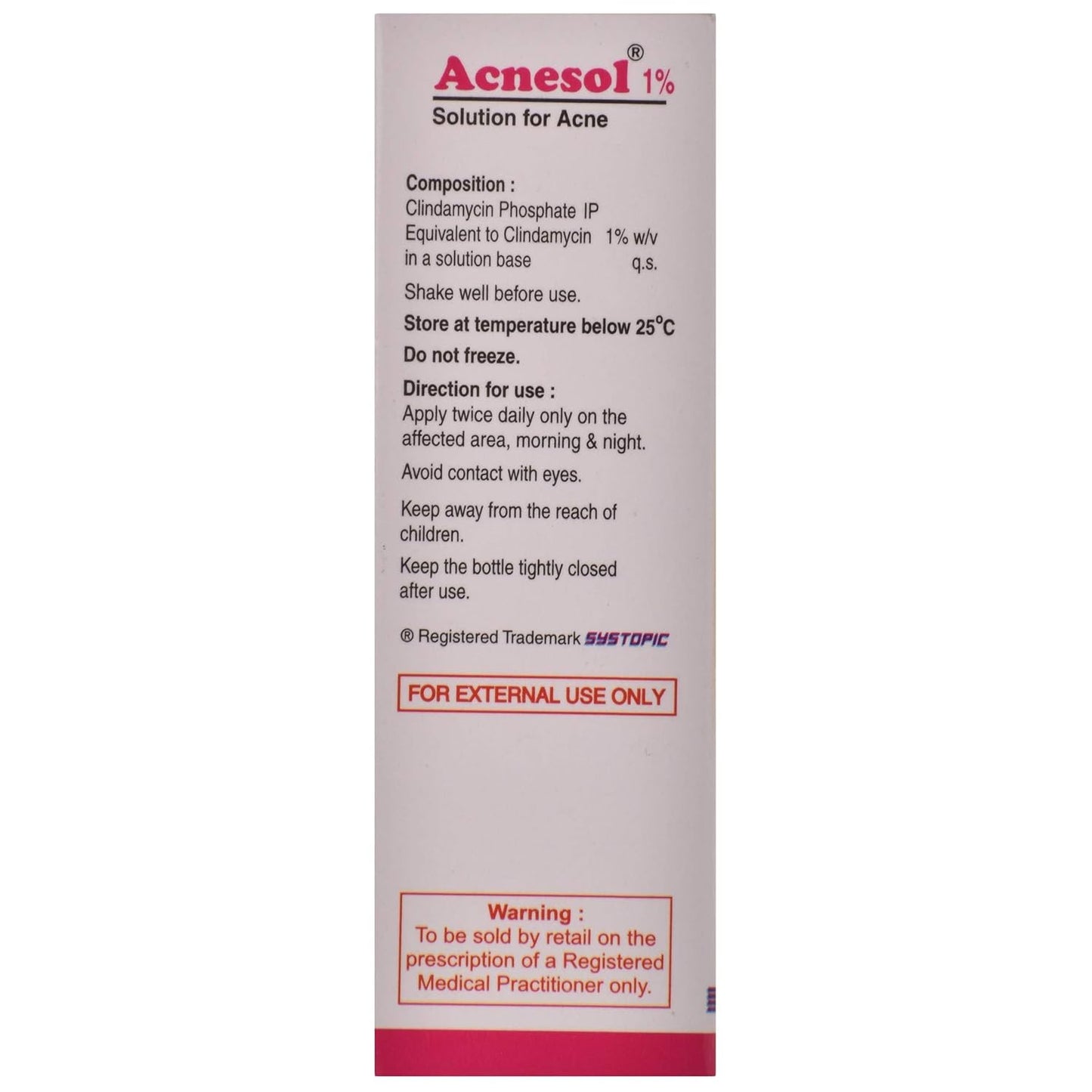 Acnesol 1% - Bottle of 25 ml Solution for Acne