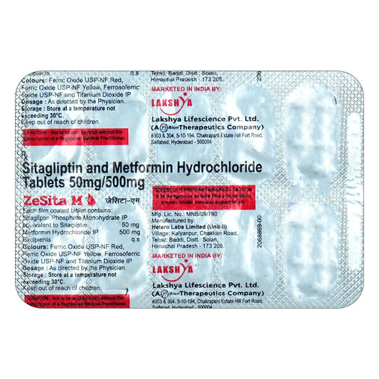 Zesita M 50/500 - Strip of 10 Tablets