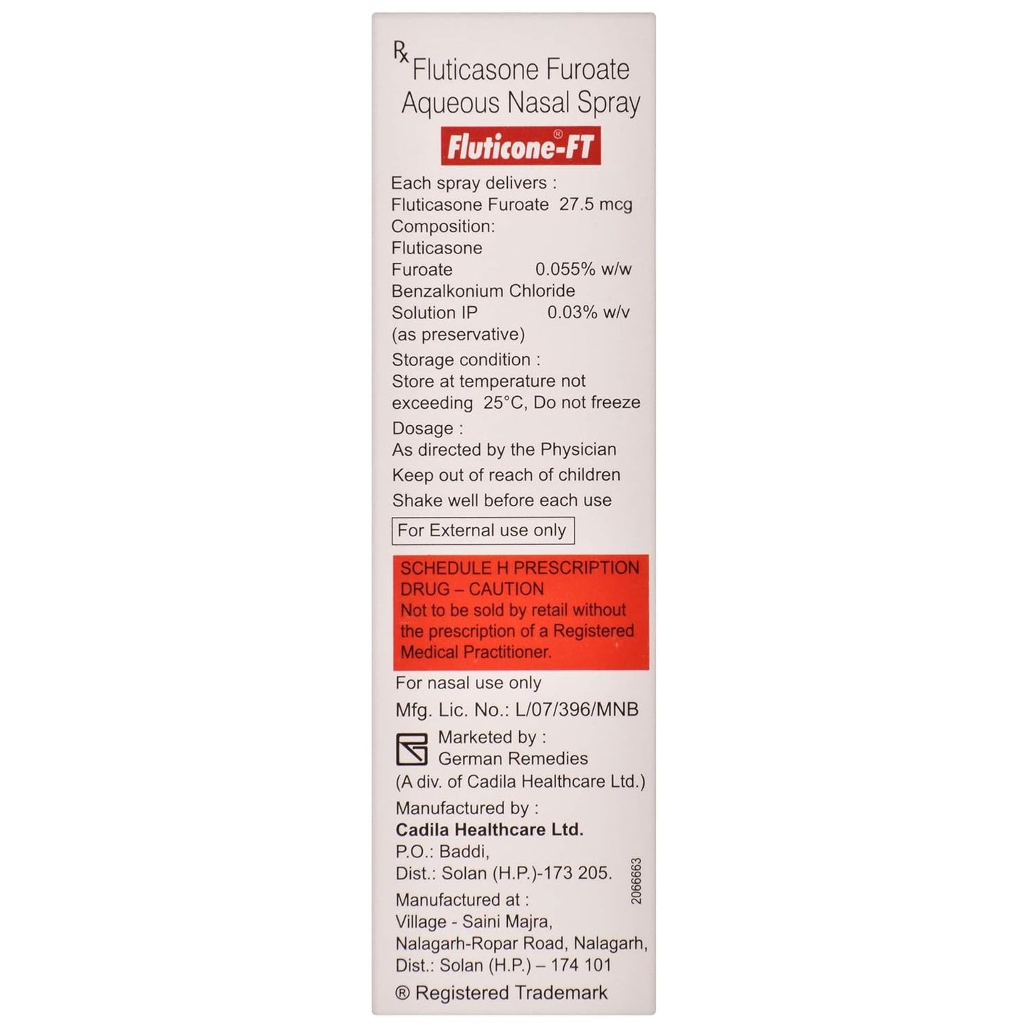 Fluticone-FT - Bottle of 6gm Nasal Spray