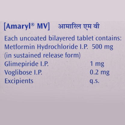 Amaryl MV 1 mg - Strip of 15 Tablets