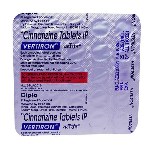 Vertiron - Strip of 25 Tablets